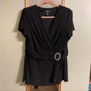Black cross over blouse